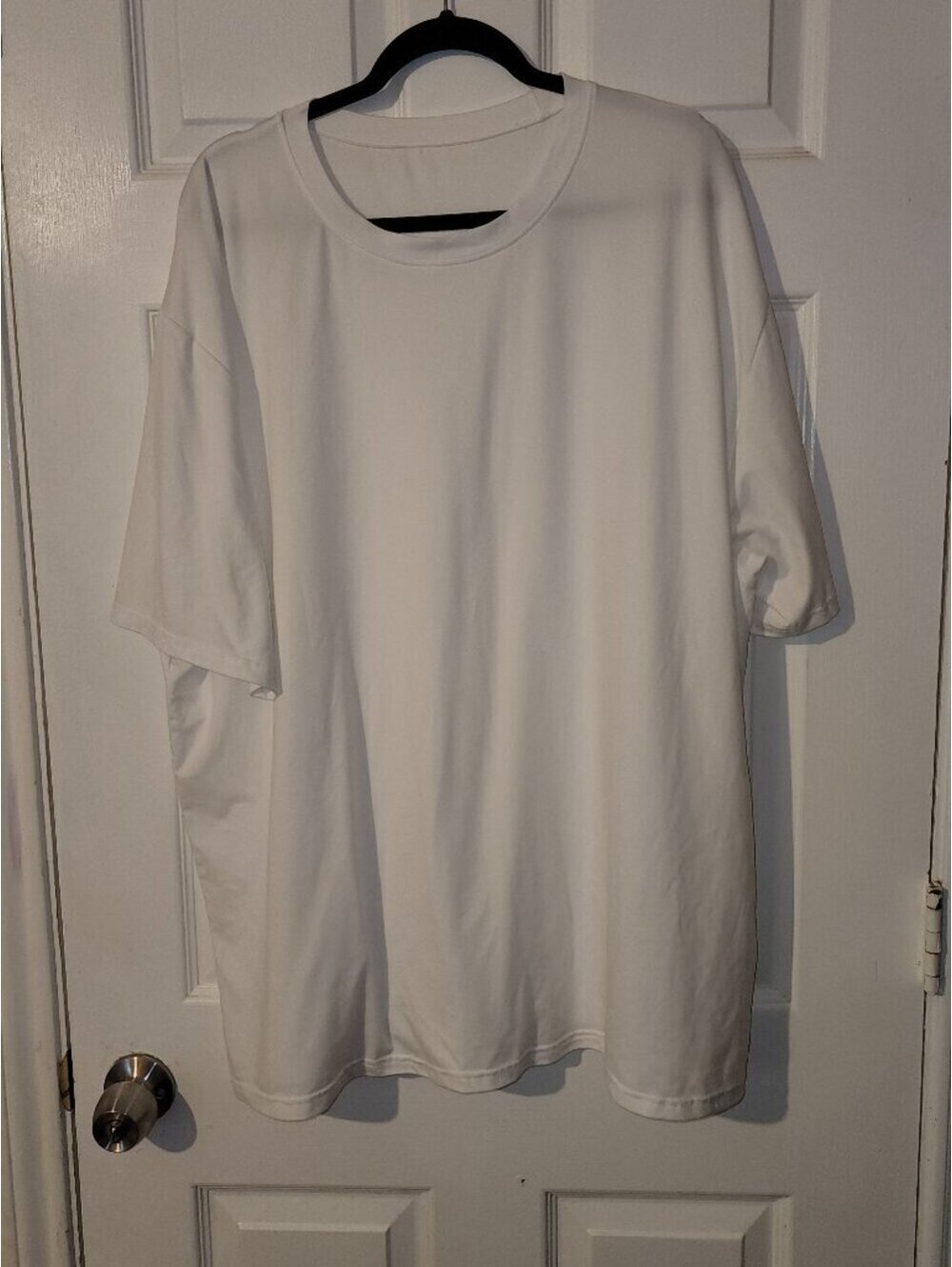 Women's White Oversized Crew Neck T-Shirt 3XL Soft Stretch Casual Basic Tee